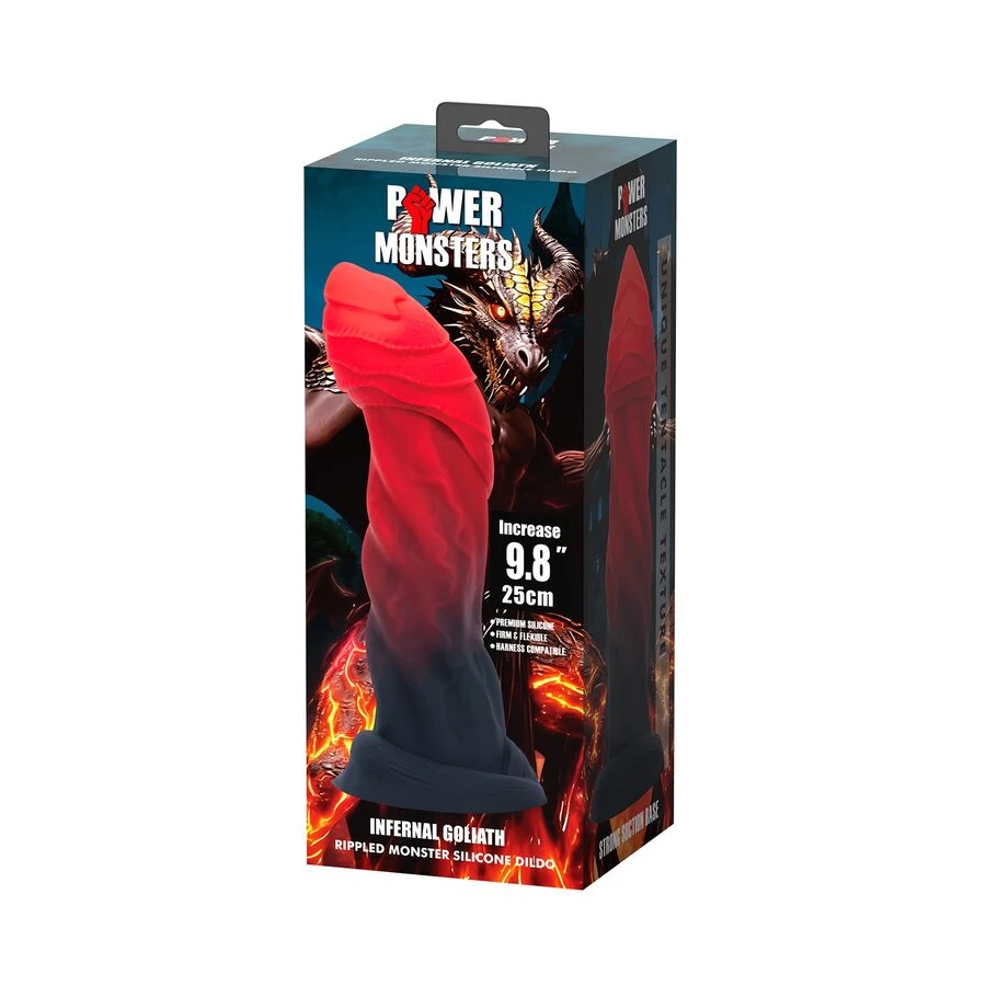 POWER MONSTERS - INFERNAL GOLIATH BICOLOR FANTASY SILICONE DILDO 25 CM Ø 6 CM